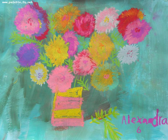 Art Studio PALETTE. Alexandra Trif Picture.  Pastel Plants Flowers 