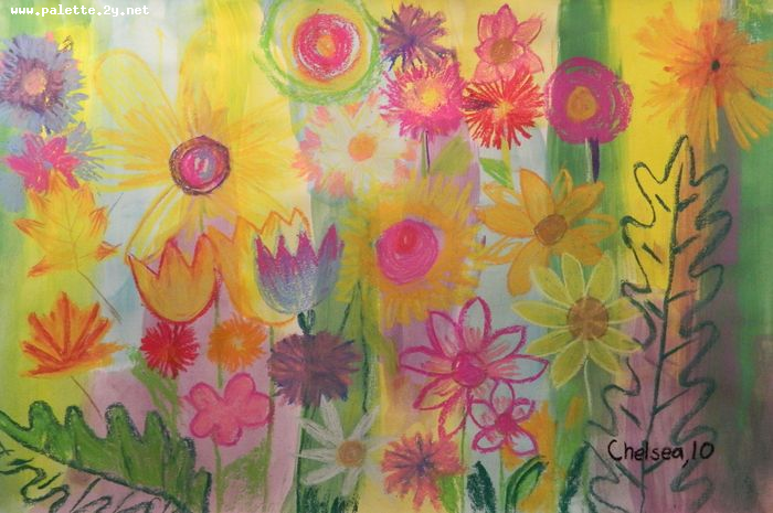 Art Studio PALETTE. Chelsea Hwang Picture.  Pastel Plants Flowers 