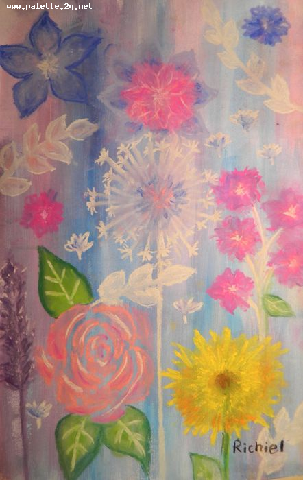 Art Studio PALETTE. Richiel Zhang Picture.  Pastel Plants Flowers 