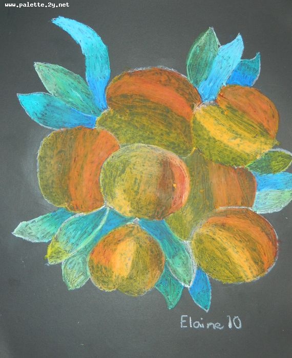 Art Studio PALETTE. Elaine Zhang Picture.  Pastel Still Life Fruits & Vegi 