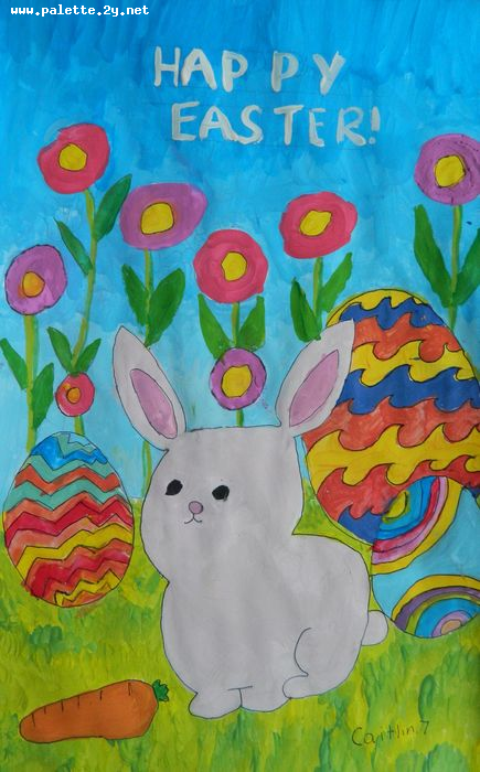 Art Studio PALETTE. Caitlin Wang Picture.  Marker, Tempera Holidays Easter 