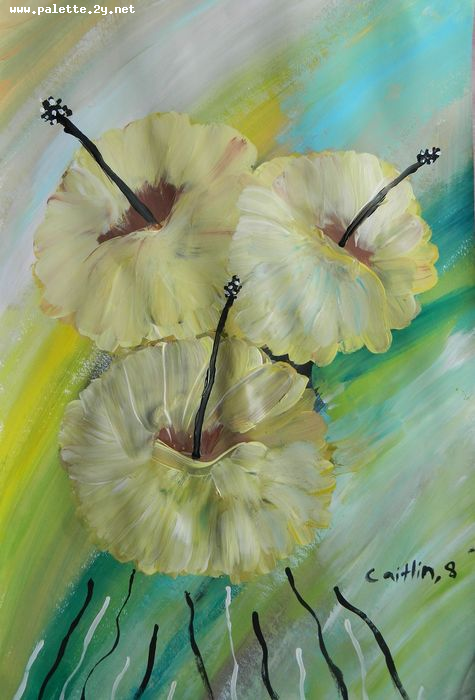 Art Studio PALETTE. Caitlin Wang Picture.  Tempera Plants Flowers 