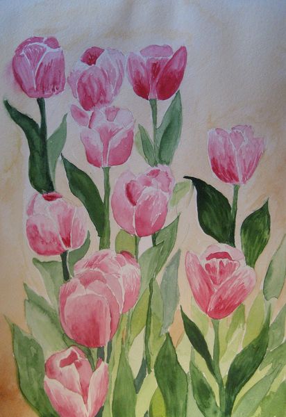 Art Studio PALETTE. Seona Aujla Picture.  Watercolour Plants Flowers 
