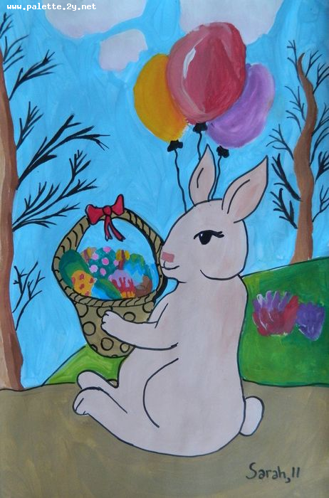 Art Studio PALETTE. Sarah Stroman-Bayat Picture.  Marker, Tempera Holidays Easter 