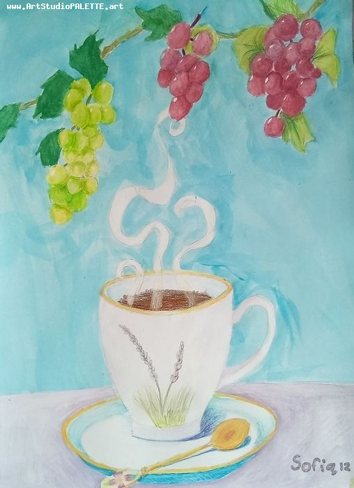 Art Studio PALETTE. Sofia Nikolaidi Picture.  Mixed Media Still Life Still Life 