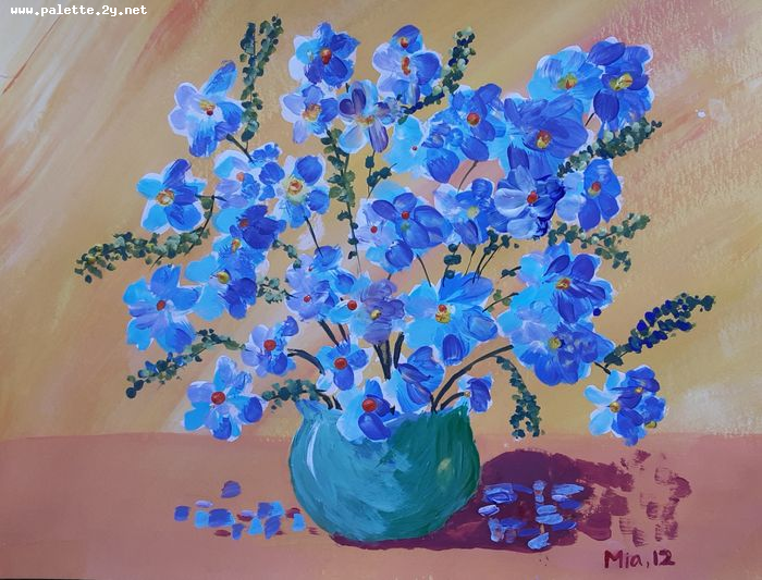 Art Studio PALETTE. Mia Guo Picture.  Tempera Plants Flowers 