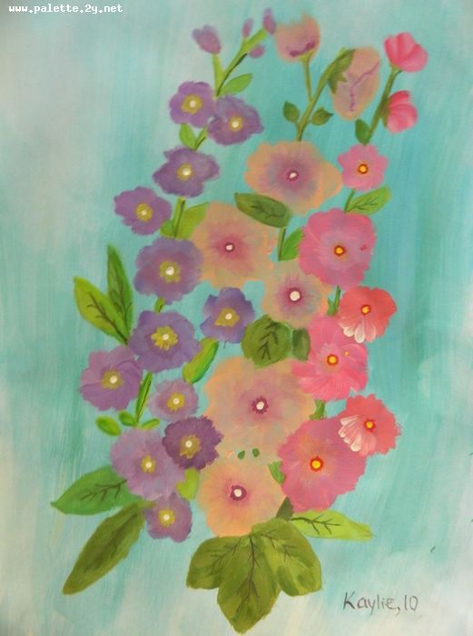 Art Studio PALETTE. Kaylie Wyroslak Picture.  Tempera Plants Flowers 