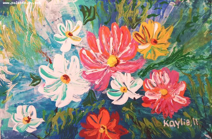 Art Studio PALETTE. Kaylie Wyroslak Picture.  Acrylic Plants Flowers 