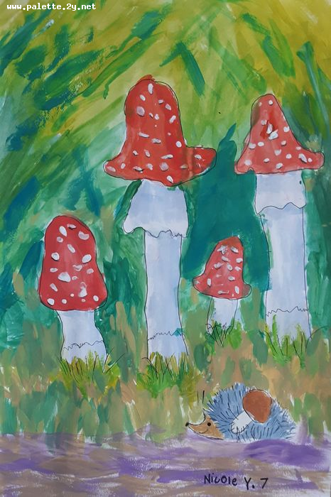 Art Studio PALETTE. Nicole Yan Picture.  Watercolour Plants Mushrooms 