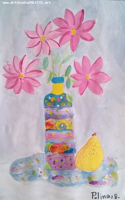 Art Studio PALETTE. Polina Karpushina Picture.  Tempera Still Life Still Life 