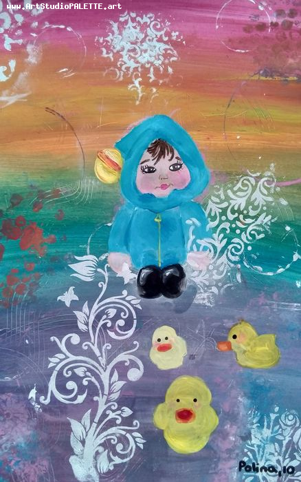 Art Studio PALETTE. Polina Karpushina Picture.  Mixed Media Fantasy Fairy Tail 