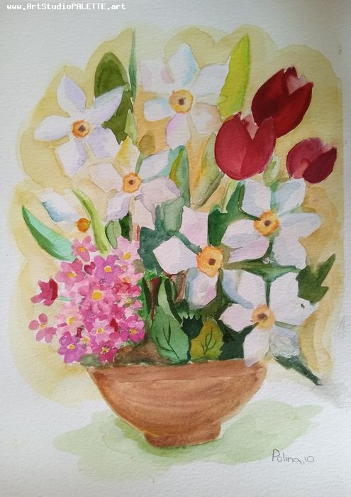 Art Studio PALETTE. Polina Karpushina Picture.  Watercolour Still Life Still Life 