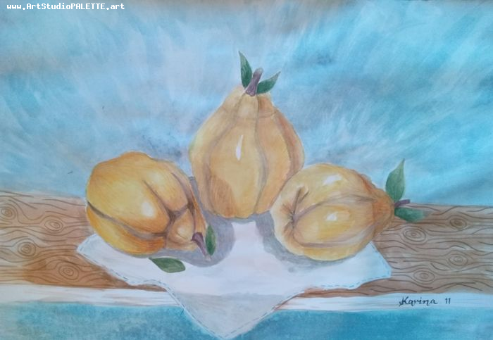 Art Studio PALETTE. Karina  Kostenko Picture.  Watercolour Still Life Fruits & Vegi 