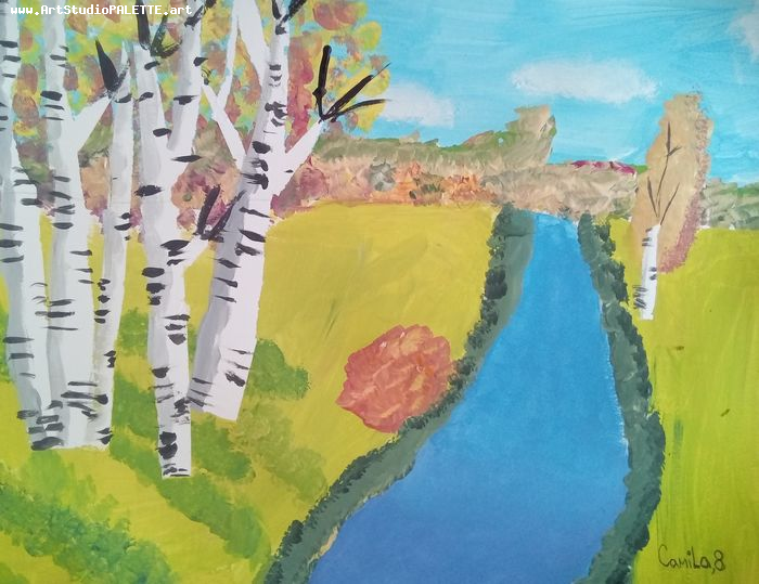 Art Studio PALETTE. Camila Guzhel Picture.   Landscape Fall 