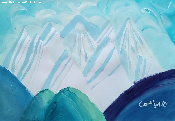 Art Studio PALETTE. Caitlyn Yu Picture.  Tempera Inspired by Lawren Harris 