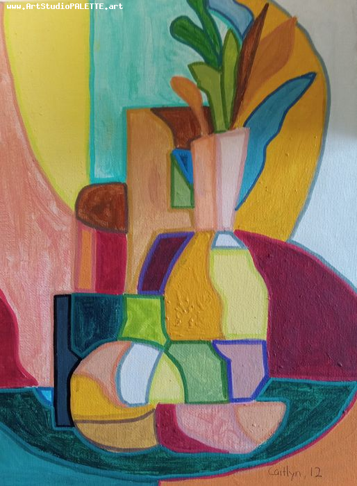 Art Studio PALETTE. Caitlyn Yu Picture. Canvas Acrylic Still Life Still Life 