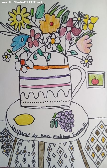 Art Studio PALETTE. Evelina Urbanczyk Picture.  Marker Inspired by Matisse 