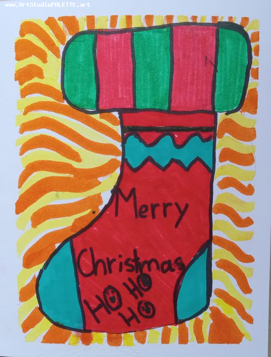 Art Studio PALETTE. Evelina Urbanczyk Picture. Greeting Card Marker Holidays Christmas 