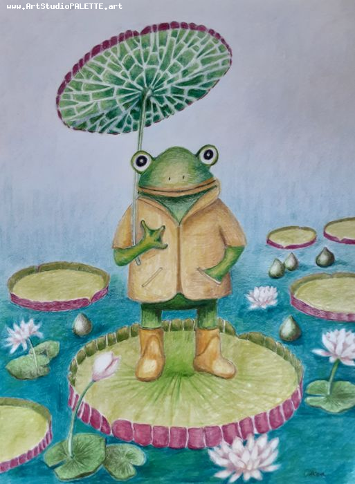 Art Studio PALETTE. Oana C. Picture.  Coloured Pencil Animals Mix 