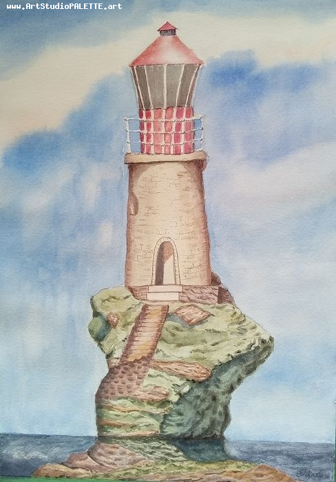 Art Studio PALETTE. Oana C. Picture.  Watercolour Landscape Seascape 