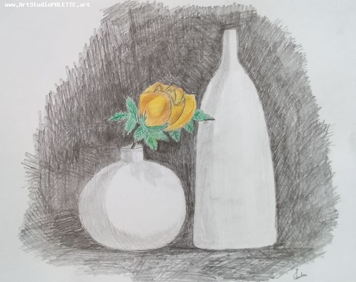 Art Studio PALETTE. Jasleen Kaur Picture.  Pencil Still Life Still Life 