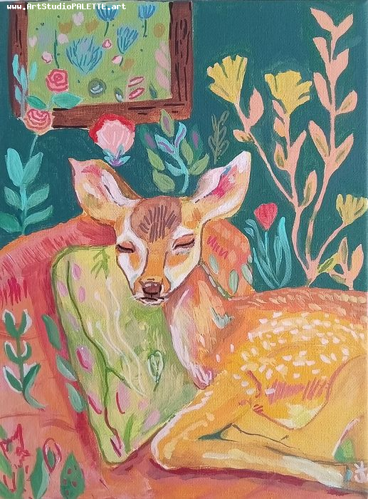 Art Studio PALETTE. Jasleen Kaur Picture.  Acrylic Animals Mix 