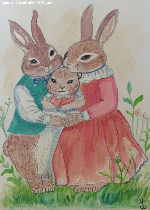 Art Studio PALETTE. Jasleen Kaur Picture.  Watercolour Animals Mix 