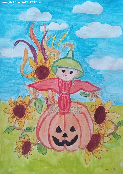 Art Studio PALETTE. Jihu Lee Picture.  Tempera Holidays Halloween 
