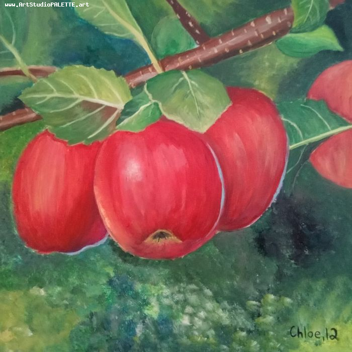 Art Studio PALETTE. Chloe Zhang Picture. Canvas Acrylic Still Life Fruits & Vegi 