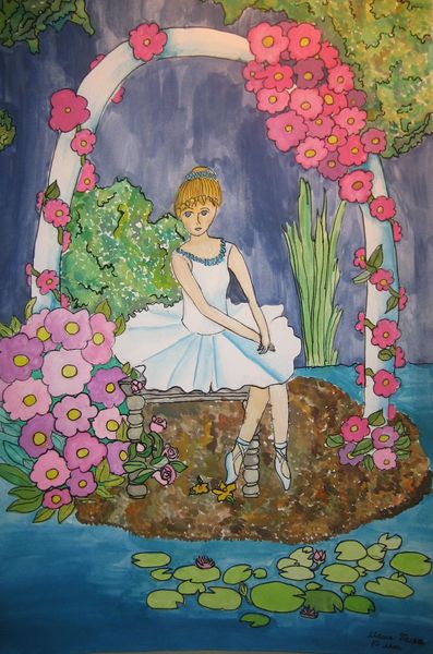 Art Studio PALETTE. Masha Pelekh Picture.  Watercolour, Ink Plants Garden 