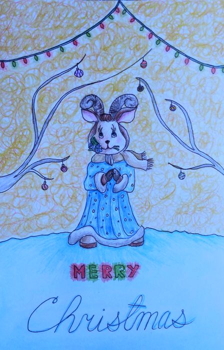 Art Studio PALETTE. Masha Pelekh Picture. Greeting Card  Holidays Christmas 