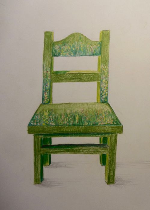 Art Studio PALETTE. Masha Pelekh Picture.  Coloured Pencil Design Furniture 