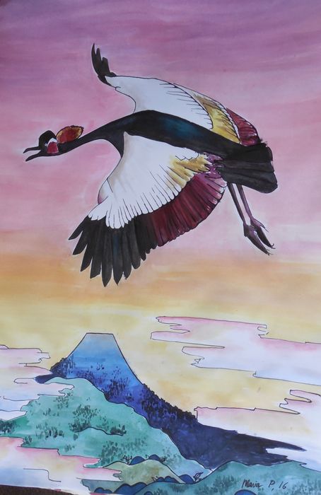 Art Studio PALETTE. Masha Pelekh Picture.  Watercolour Animals Birds 