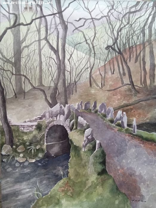 Art Studio PALETTE. Masha Pelekh Picture.  Acrylic Landscape Nature 