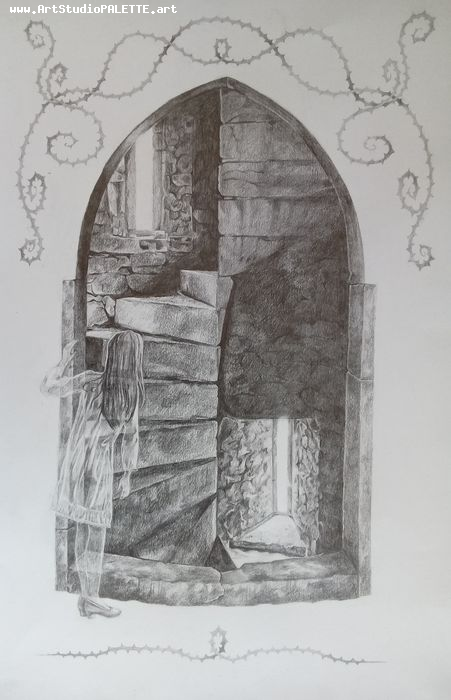 Art Studio PALETTE. Masha Pelekh Picture.  Pencil Fantasy Imagenation 