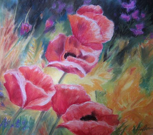 Art Studio PALETTE. Xenia Chiru Picture.  Pastel Plants Flowers 