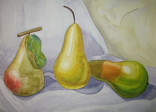 Art Studio PALETTE. Olga Maltseva Picture. Fine Art Paper Watercolour Still Life Fruits & Vegi 