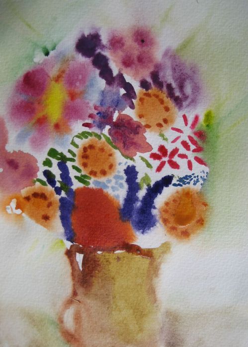 Art Studio PALETTE. Aanchal Singha Picture.  Watercolour Plants Flowers 