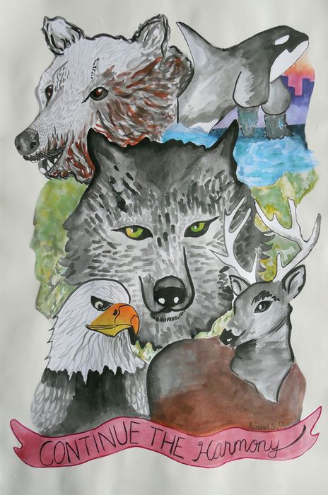 Art Studio PALETTE. Aanchal Singha Picture.  Watercolour Animals Mix Continue The Harmony