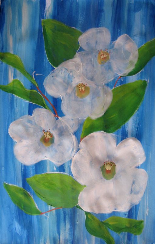Art Studio PALETTE. Arina Guzhel Picture.  Tempera Plants Flowers 