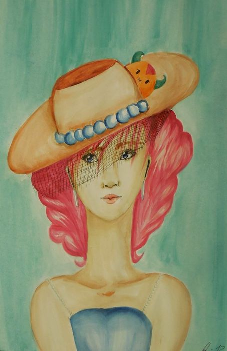 Art Studio PALETTE. Arina Guzhel Picture.  Watercolour Design Hats 