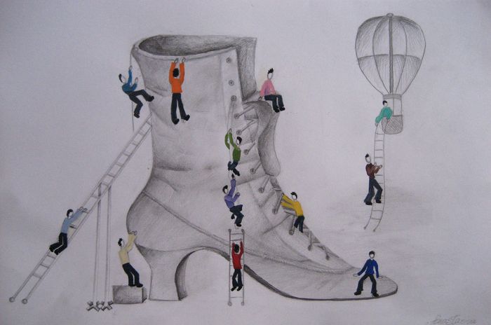 Art Studio PALETTE. Nastia Fendikevich Picture.   Design Footwear 