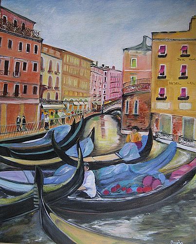 Art Studio PALETTE. Jacelyn Leo Picture. Canvas Acrylic   Venecia