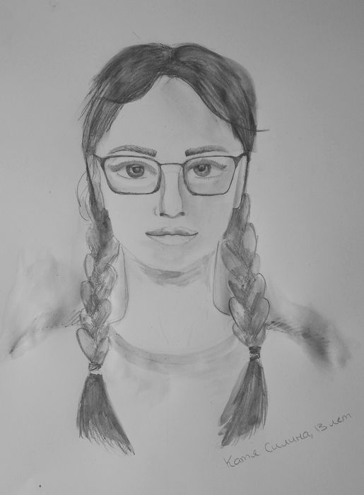 Art Studio PALETTE. Katya Silina Picture.  Watercolour People Portrait Портрет Маши