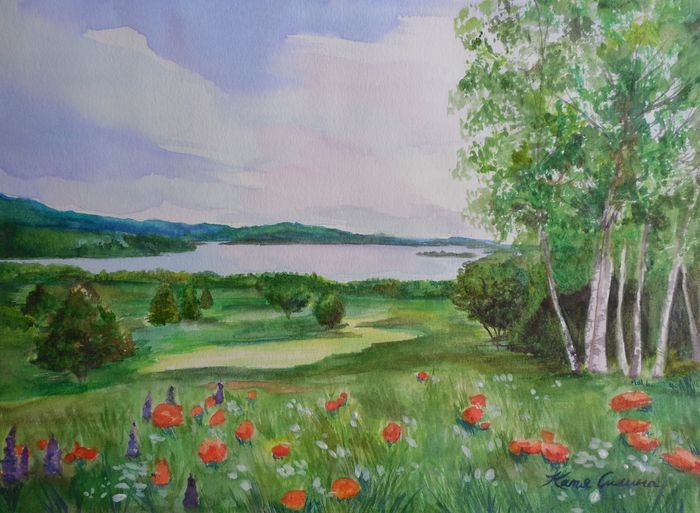 Art Studio PALETTE. Katya Silina Picture.  Watercolour Landscape Nature 