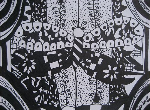 Art Studio PALETTE. Leena  Ballard Picture. Fine Art Paper Ink Animals Butterfly 