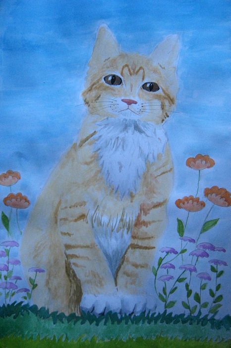 Art Studio PALETTE. Julia Handra Picture.  Watercolour Animals Cats 