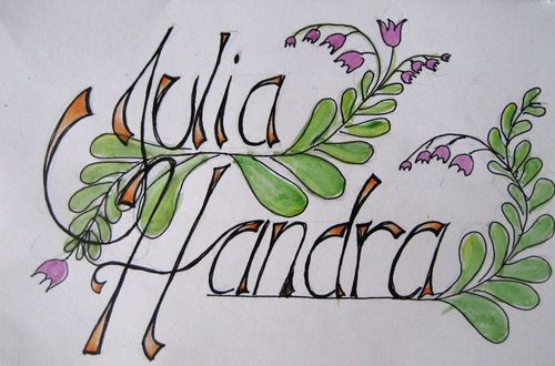 Art Studio PALETTE. Julia Handra Picture. Fine Art Paper Watercolour, Ink Design Selfname 