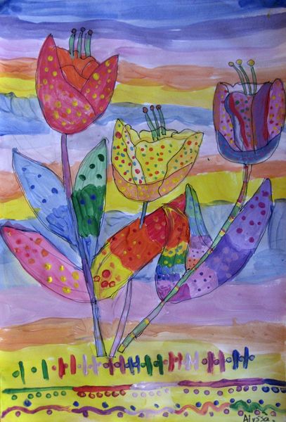 Art Studio PALETTE. Alyssa Lukose Picture. Fine Art Paper Watercolour, Ink Plants Flowers 