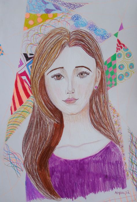 Art Studio PALETTE. Alyssa Lukose Picture.  Coloured Pencil People Portrait 